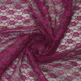 MDS Pack of 10 Yard Bridal Solid Raschel Lace Fabric, Vintage Lace Fabric Bolt for Wedding Dress,Fashion, Crafts, Decorations Lace Trim Fabric 55” Width- Eggplant