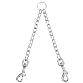 TIESOME Double Metal Dog Lead, Tangle-Free Double Lead for Dog Training, 360° Rotating Splitter for Two Dog Leads, Comfortable, Chew-proof Splitter (3.0 mm x 50 cm)