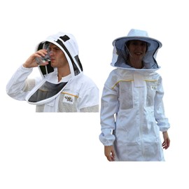 OZ ARMOUR Beekeeping Suit Ventilated/Beekeeper Costume Kit with 2 Hoods Fencing/Folding & Round Brim Hat (3-XL)