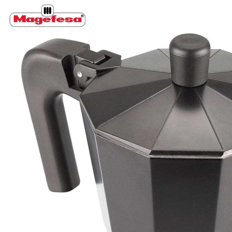 MAGEFESA 01PACFKEB03 Kenia Noir Kaffeemaschine, 3 Tassen, aus emailliertem Aluminium,