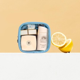 KOTORA Clear Makeup Bag Cosmetics Bag Mini Small Pouch Purse TSA Approved Toiletry Bags Zipper Pink Cute Pouches Make Up Travel Toiletry Car Accessories Essentials for women