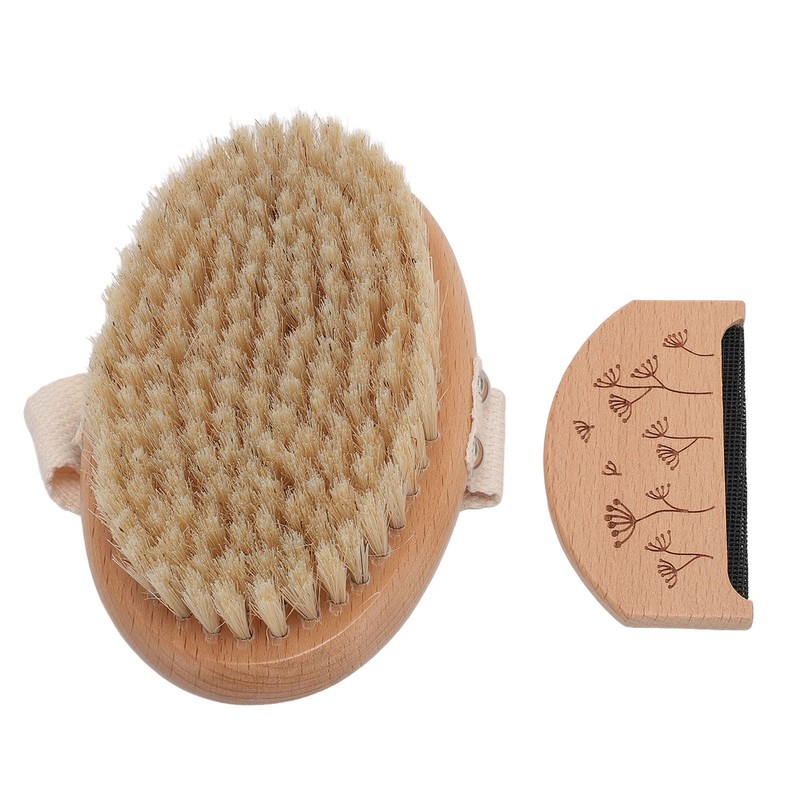 2PCS Set Sweater Cleaning Shaver Set Oval Beech Wood Bristle