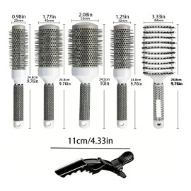 Set 11 Cepillo Cabello Ventilado Cerámica Térmico Brushing                                                                                            