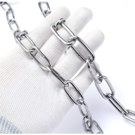 KAIISSA Stainless Steel Chain Strong, Heavy Duty Welded Chain Links for Hanging Fences, Walking with Dog Chain, Swivel Chain, Drying The Laundry Chain, Maximum Load 10kg, 1.2MM - 8 Meter