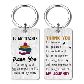 Gezxin Teacher Appreciation Gifts for Women- Thank You Teacher Keyring- End of Year Teacher Gifts- Teacher's Day Birthday Mother's Day Valentines Day Christmas Thanksgiving Present