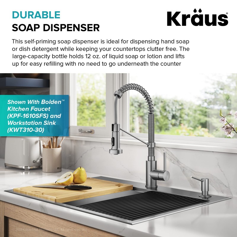 KRAUS Kitchen Soap and Lotion Dispenser in Spot Free Stainless