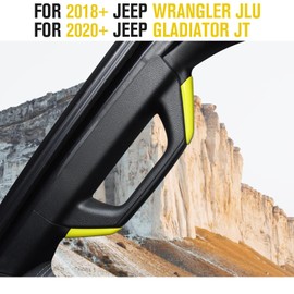 8PCS A&B Pillar Grab Handles Decoration ABS Trim Cover for 2018-2021 Jeep Wrangler JL JLU & Gladiator JT Truck (Yellow)