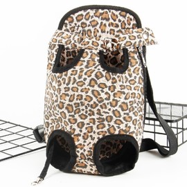 Lexweezwudi Cat Carrier Backpack, Carrier for Small Dogs Cats Sling Backpack Travel Bag, Pet Backpack Bag for Hiking Travel Camping Outdoor Hold Pets Up to 15 Lbs (Color : Leopard, Size : Small)