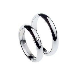 Pair of Wedding Rings 925 Sterling Silver with Zircon Free Engraving Rings Made in Italy, Zilver, No Gemstone