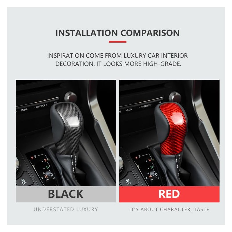 suupar Real Carbon Fiber Gear Shift Knob Trim Cover for