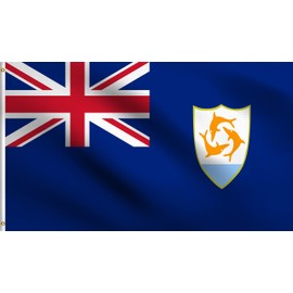 DMSE Anguilla Anguillian British Territory Caribbean Unity, Strength and Endurance Flag 3X5 Ft Foot 100% Polyester 100D Flag UV Resistant (3' X 5' Ft Foot)