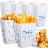 Fullhawl 24 Pcs Blue Bow Mini Popcorn Boxes Blue and
