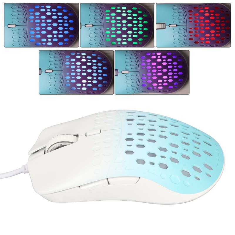 Wired Gaming Mouse with 7 RGB 3600DPI Lightweight Ergonomics Breathable