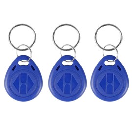 AOAMZ 10 x RFID Badges 125 kHz Modified Key Fob T5577/EM4305, Writable, NFC Token, Proximity Transponder, EM ID Card for Security System, Colour Blue