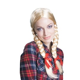 Dress Up America Blonde Pigtail Wig - Braided Wig for Woman - One Size Fits Most
