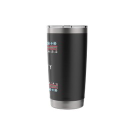Nice, Naughty, Claude, Ugly Sweater Style Stainless Steel Insulated Tumbler
