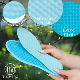 TULMERO Insoles Men and Women - Barefoot Soles Fresh Feet Massage Pressure Points Fresh Sole Insoles 2 Pairs Size 46