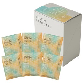 Life Tree Epsom Bath Salt, Feeling to Stay Mood, 2.1 oz (60 g) x 6 Packs, Japanese Mind and Sincere Woody Scent