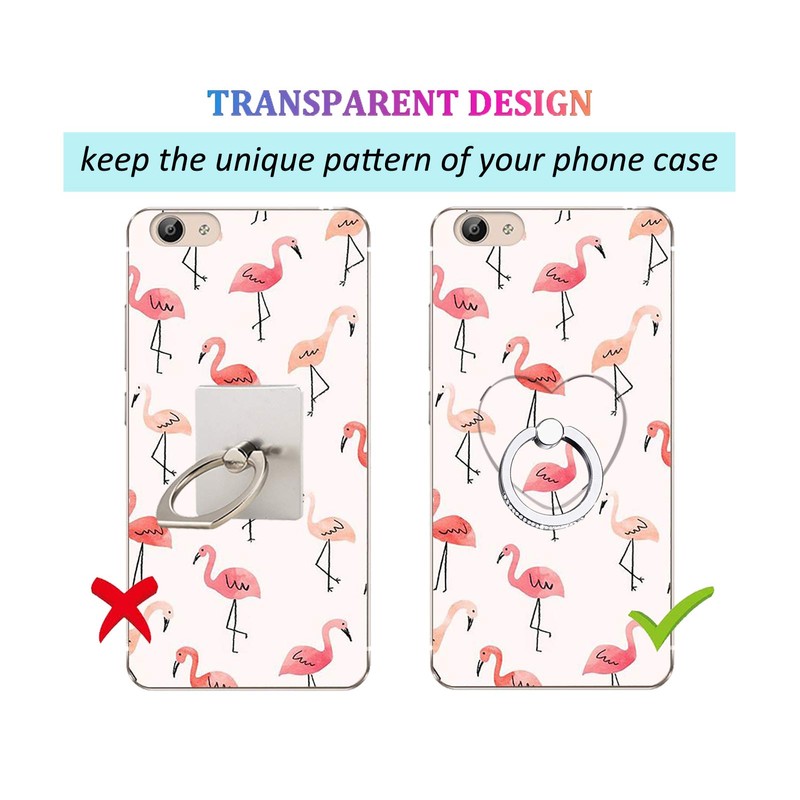 lenoup Transparent Heart Cell Phone Ring Holder Kickstand,Bling Bling Sparkle