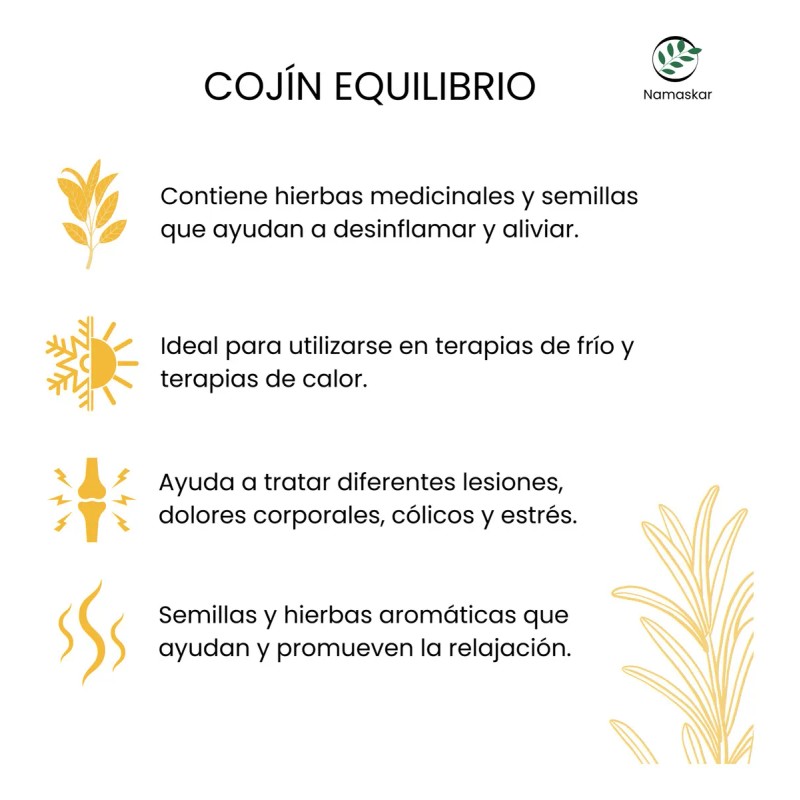 Cojín Compresa Namaskar Frío/Calor Semillas y Hierbas Para Dolores