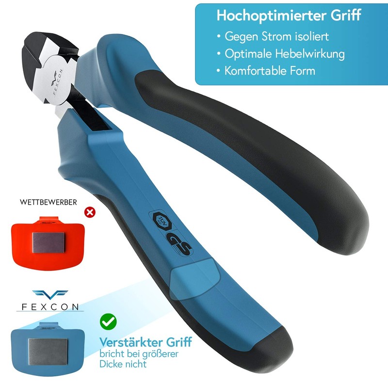 FEXCON Side Cutters Large for Electric Cable Wire Pliers 163