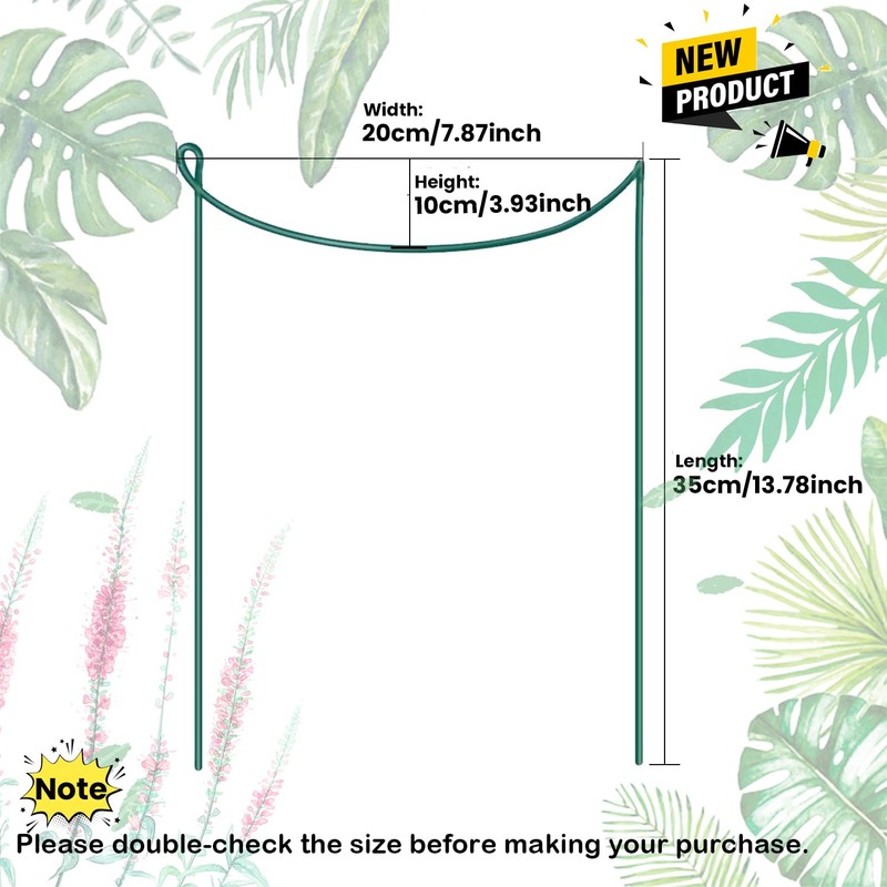 WooWellGoGoGo 8 Pack Snake Plant Support Stakes - Rust-Proof Half
