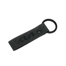 Kia Leather key ring made of recycled leather, midnight black, black