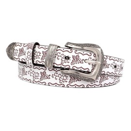 Jdlsppl Women's Faux Leather Belt Metal Adjustable Belts Medieval Renaissance Buckle Vintage D Ring Work White Small-Large