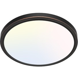 Zemty 12 Inch LED Flush Mount Ceiling Light Fixtures, 12 Inch 24W 2100lm Bronze Kitchen Light 3000K/4500K/6500K 3 Color Temperatures Selectable for Bedroom Hallway Stairwell