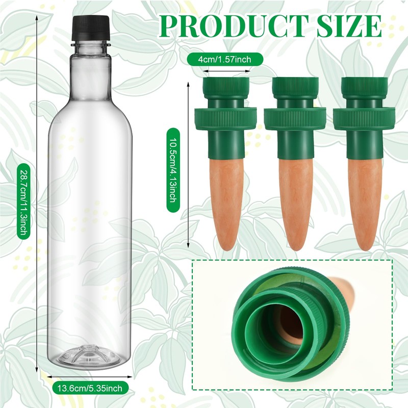SiliFine 4 Set Plant Watering Devices Include Self Watering Spikes