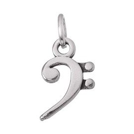 Bass Clef F-Clef Music Symbol 925 Sterling Silver Charm Pendant Bracelet Jewelry Making Supply