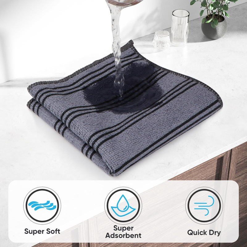 HOMEXCEL Microfiber Cleaning Cloth, Kitchen Towels 12 Pack, Lint Free,