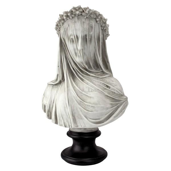 Design Toscano NG31524 The Veiled Maiden Sculptural Bust,white