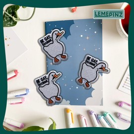 LEMEPINZ Be Gay Do Crime Patch, Size 3" Iron Patch or Sew On Patches for Backpacks Jeans Hats Clothes, Duck Embroidery Patches, DIY Embroidered Patches, Funny Duck Sticker Patches, Gift for Boys Girls
