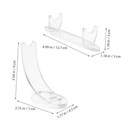 Generic 2pcs Transparent Acrylic Pen Holder with Slip Base Multifunctional Display Stand for Fountain Pens Makeup Brushes and Cosmetic Tools Desk Organizer for Home Office and Store Use