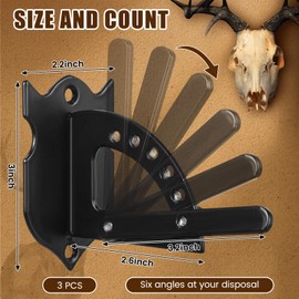MorningRo 3 Pcs European Mount Skull Hanger Adjustable Deer Skull Mount Antler Mounting Kit Hanging Hook for Mounting Taxidermy Deer Euro Mounts & Other Skulls