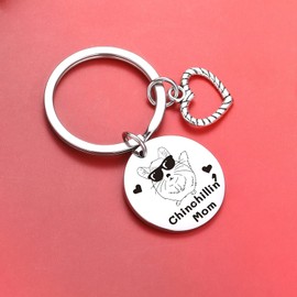 ZQEOU Chinchilla Lover Keychain Chinchilla Gift Chinchilla Mom Keychain Chinchilla Mother Keychain Grandma Jewelry Chinchilla Mom Jewelry Mama Keychain Chinchilla Keychain
