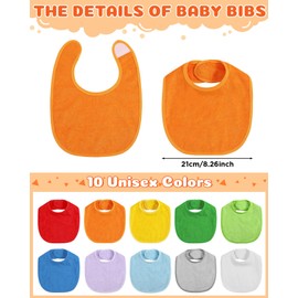 JaGely 50 Pcs Baby Drool Bibs for Boys Girls Multicolor Cotton Waterproof Feeder Newborn Teething and Drooling (Vivid Color)