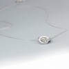 Yaneno Double Circle Necklace for Women 925 Sterling Silver CZ