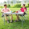 KingCamp Folding Camping Table Aluminum Roll Up Top Weatherproof and