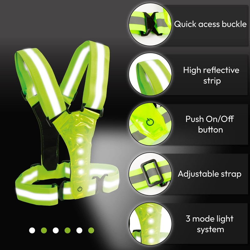 iN Running Vest | High Visibility Reflective Vest | LED