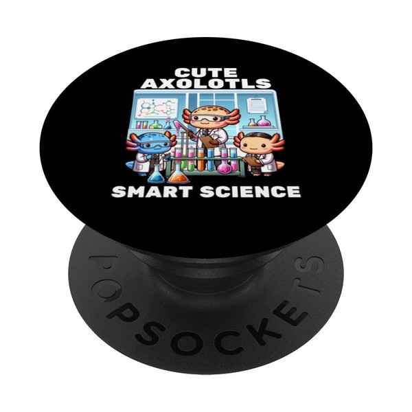 Chibi Axolotl Science Lab stem kids chemistry education PopSockets Standard