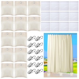 PCTCSHQ 12 Pack Curtain Weights, Outdoor Curtain Sandbag Weighted Bags Drapery Weights Bottom with Holder Clip for Heavy Wind Drapes Pergola, Gazebo, Cabana, Flags, Tablecloth