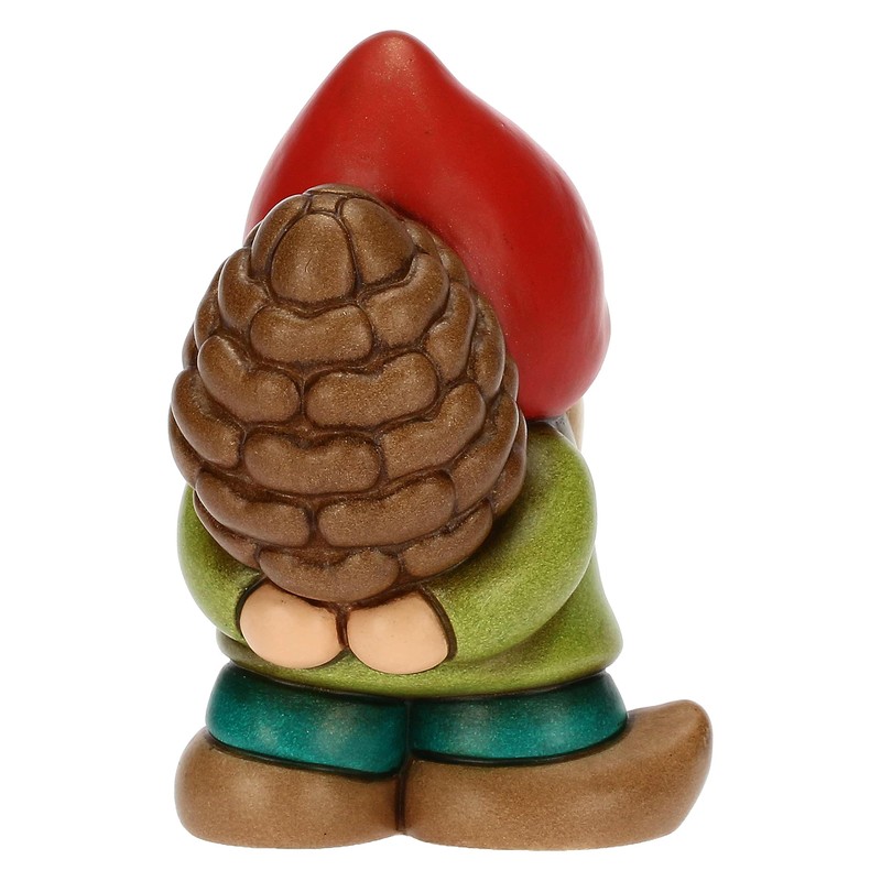 THUN, Oliver Gnome with Ceramic Pine Cones, Hand Decorated, Magic