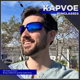 KAPVOE Cycling Glasses Polarised Sunglasses Sports Glasses MTB Glasses Cycling Glasses Men Women Road Bike Cycling Running Golf Driving Glasses Baseball Fishing