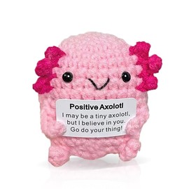 Yamobi Positive Crocheted Axolotl Gifts, Crochet Emotional Animal, Positive Gifts, Small Inspirational Axolotl Gift, Crochet Support Animal