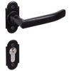 GedoTec Door Handle Wrought Iron Door Fitting Antique Black Door
