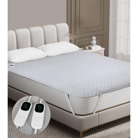 Heated Mattress Pad, Electric Mattress Pad King Size 80'' x 78'', Bed Warmer with Dual Controller, 10 Heat Settings, Auto Shut Off, Machine Washable Heated Sheet(Gray)