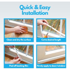 Home Solutions™ Window Insulation & Door Draft Excluder Strip, Window Draft Excluder for Windows, Seal Blocker for Patio & Front Doors (White, 5M(L) x 9MM(W) x 9MM(H))