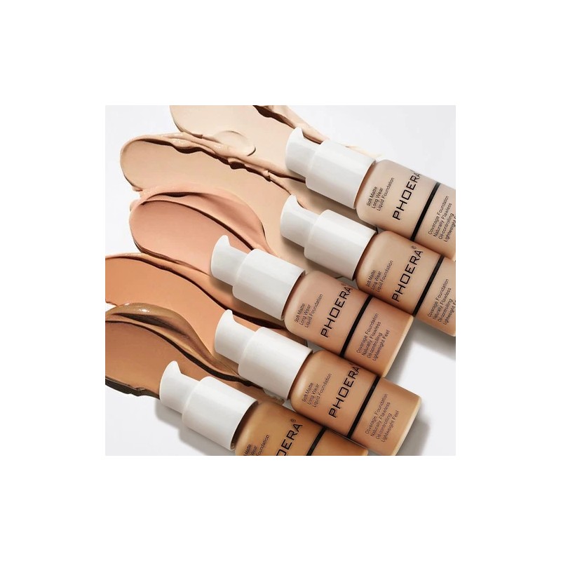 PHOERA® Soft Matte Full Coverage Liquid Foundation Concealer Longlasting Makeup